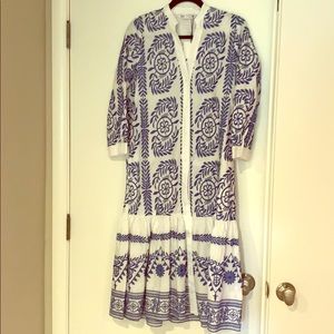 Zara Embroidered MIDI Dress NWT